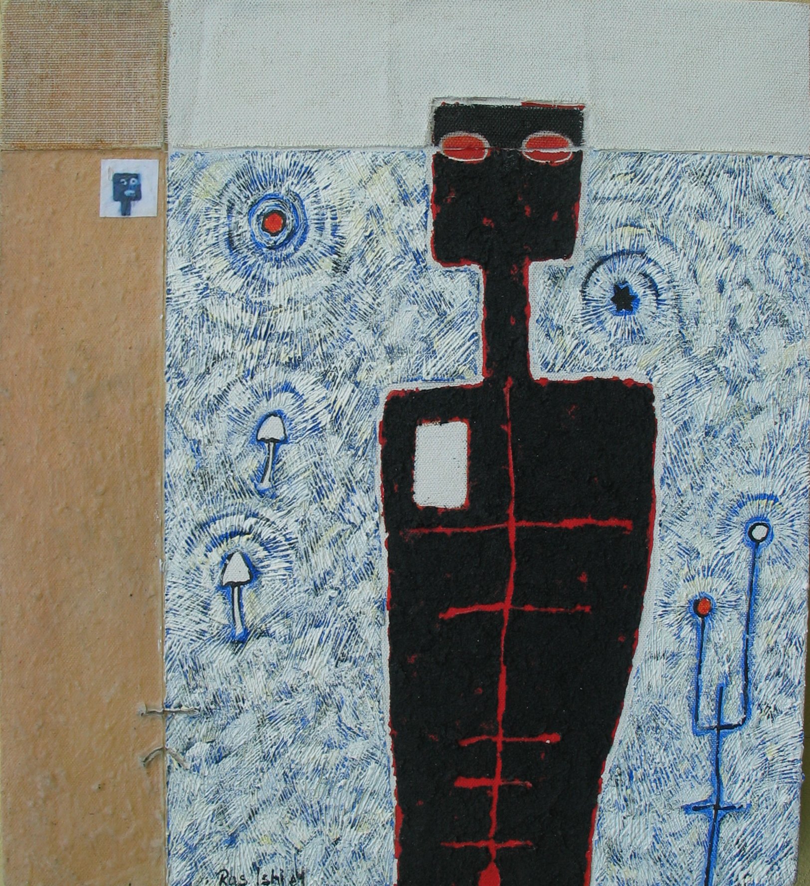 Ras Ishi Butcher - Barbados - Blazing Eye I-mixed media on canvas
